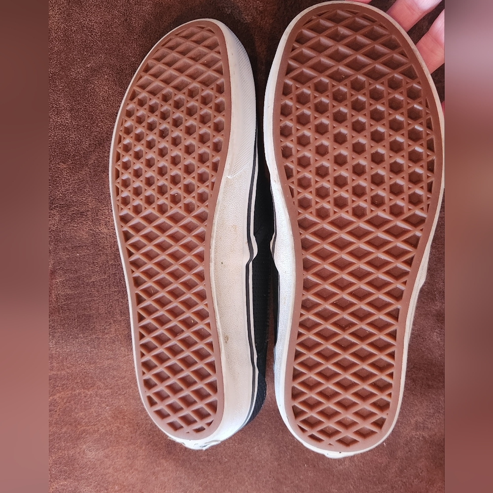 Vans Classic Slip-On Perforated Black Leather Shoe - Picture 3 of 7